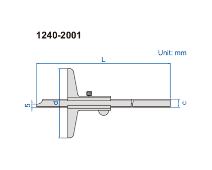 INSIZE Measuring Equipment Insize Vernier Depth Gauge 0-500mm Range Series 1240-500