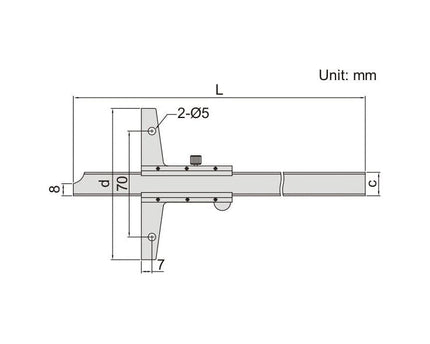 INSIZE Measuring Equipment Insize Vernier Depth Gauge 0-600mm Range Series 1247-600