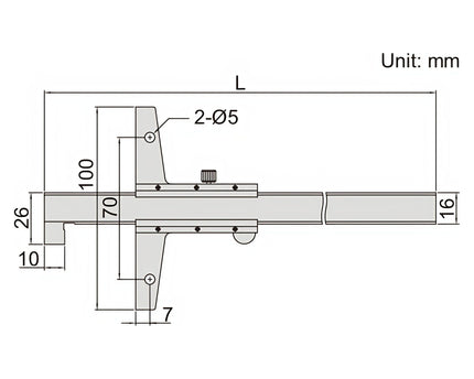 INSIZE Measuring Equipment Insize Vernier Hook Depth Gauge 0-300mm Range Series 1248-3001