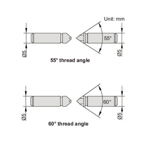 INSIZE Measuring Equipment Insize Whitworth 55° Measuring Tip 14-10TPI Range Series 7381-T27
