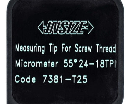 INSIZE Measuring Equipment Insize Whitworth 55° Measuring Tip 24-18TPI Range Series 7381-T25
