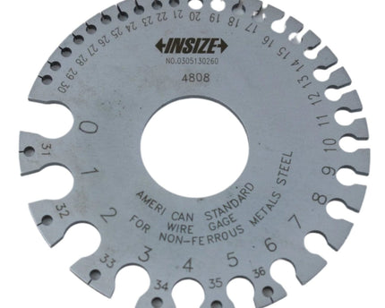 INSIZE MEASURING EQUIPMENT Insize Wire Gauge AWG #0-36 Range Series 4808