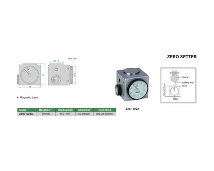 INSIZE Measuring Equipment Insize Zero Height Setter 0-50mm Range Series 2397-502A