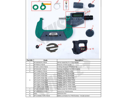 INSIZE SPARES Insize Spherical Anvil Ball Dia 5 mm Series 6303